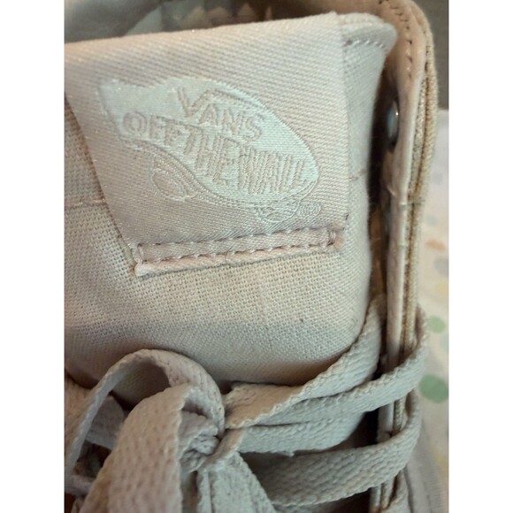 VANS Shoes Men 11 Pale Cream Pink  Canvas High Top Zip Sneakers Skate Rad main image 4